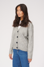 Load image into Gallery viewer, Knitted Cardigan - Light Grey Melange
