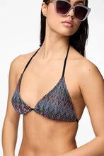 Load image into Gallery viewer, Ada Bikini Knitted Triangle Top - Eggnog Jacquard Pattern

