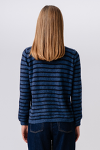 Load image into Gallery viewer, Crizette Striped Knit Cardigan - Blue/ Deep Blue
