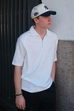 Load image into Gallery viewer, Enzo Short Sleeve Half Zip - White
