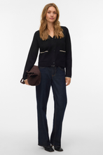 Charger l'image dans la galerie, Gold V-Neck Contrast Cardigan - Black W. Birch
