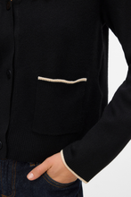Charger l'image dans la galerie, Gold V-Neck Contrast Cardigan - Black W. Birch

