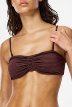 Load image into Gallery viewer, Kaya Seersucker Bikini Top - Deep Mahogany
