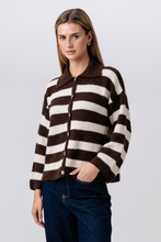 Load image into Gallery viewer, Josie Polo Knit - Brown/Off White
