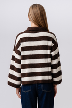 Load image into Gallery viewer, Josie Polo Knit - Brown/Off White
