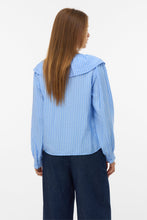 Load image into Gallery viewer, Kaja V-Neck Frill Shirt - Vista Blue Sandra

