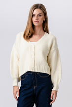 Load image into Gallery viewer, V-Neck Cardigan - Ecru
