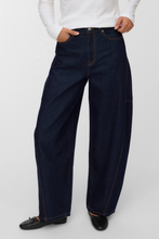 Load image into Gallery viewer, Kaitlin Wide Barrel Jeans -  Dark Blue Denim
