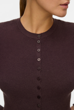 Load image into Gallery viewer, Ukino O-Neck Knit Cardigan - Chocolate Plum
