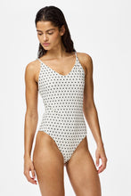 Load image into Gallery viewer, Baomi Swimsuit - Egret - Black Dot
