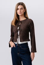 Carica l'immagine nel visualizzatore di Gallery, Ivy Tie Blouse Knit - Brown
