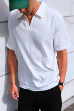 Load image into Gallery viewer, Atlas Textured Polo - White
