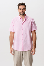 Carica l'immagine nel visualizzatore di Gallery, Short Sleeve Linen Shirt - Pale Red
