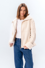 Load image into Gallery viewer, Shearling Zipper Coat - Chalk
