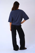 Load image into Gallery viewer, Zoe T-shirt - Black/Denim Blue
