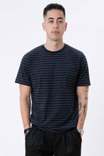 Cargar imagen en el visor de la galería, Nørregade Stripe - Mottled Blue -Black

