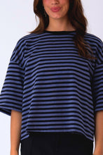 Load image into Gallery viewer, Zoe T-shirt - Black/Denim Blue
