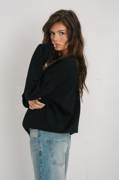 Haliey Basic Crewneck - Black