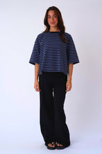 Load image into Gallery viewer, Zoe T-shirt - Black/Denim Blue
