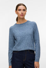 Carregar imagem no visualizador da galeria, Doffy O-Neck Blouse - Dark Denim w. White Melange
