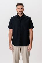 Load image into Gallery viewer, Short Sleeve Linen Shirt - Black
