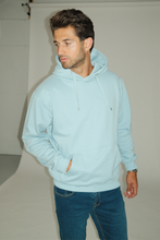 Carregar imagem no visualizador da galeria, Camisola com capuz básica - Azul celeste
