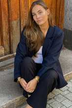 Load image into Gallery viewer, Oversized Blazer - Navy Pinstripe
