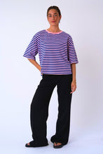 Cargar imagen en el visor de la galería, Zoe T-shirt - Blue/Light Pink
