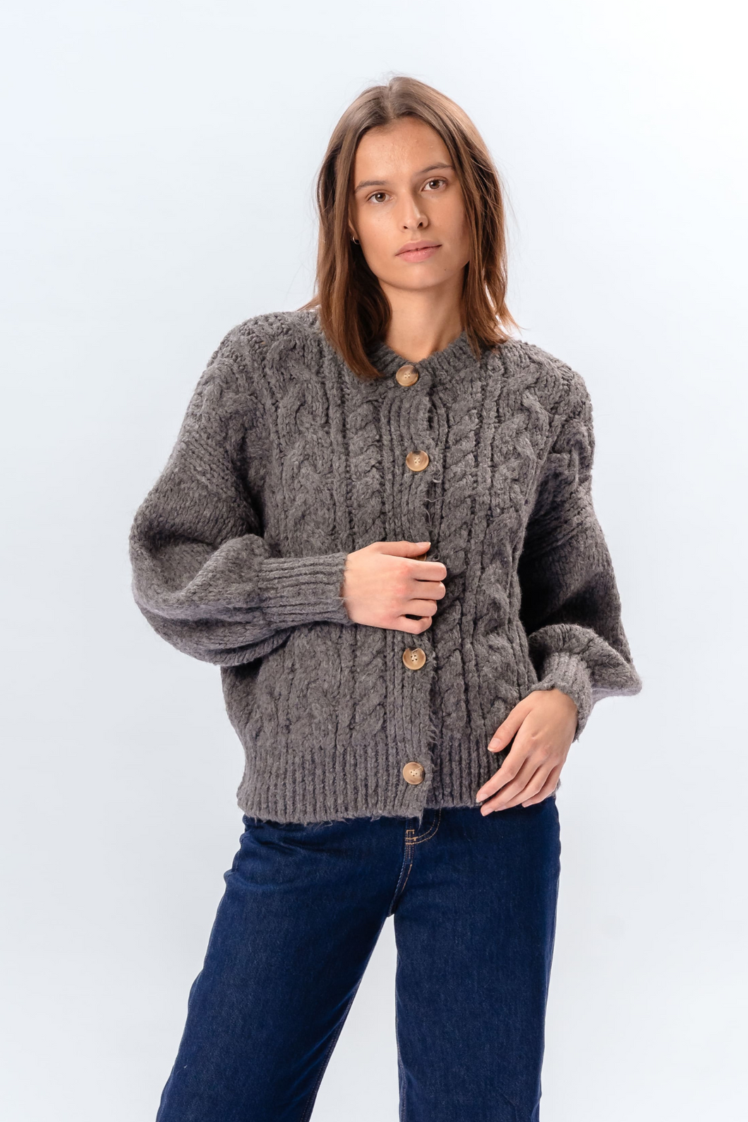 Botton Knit - Mid Grey