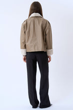 Load image into Gallery viewer, Faux Leather Shearling Jacket - Beige
