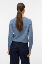 Carregar imagem no visualizador da galeria, Doffy O-Neck Blouse - Dark Denim w. White Melange
