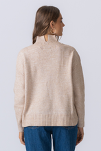 Load image into Gallery viewer, Oversized Knitted Polo-Neck Jumper - Beige
