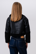 Load image into Gallery viewer, Daisy Shearling Jacket - Black/Black
