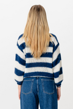 Load image into Gallery viewer, Celina Striped Knitted Sweater - White/Navy
