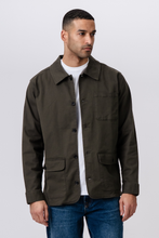 Load image into Gallery viewer, Twill Shirt Jacket - Dark Olive
