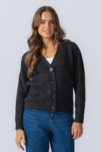 Load image into Gallery viewer, Knitted Cardigan - Dark Grey Melange

