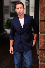 Afbeelding in Gallery-weergave laden, Premium Double-breasted Blazer - Navy
