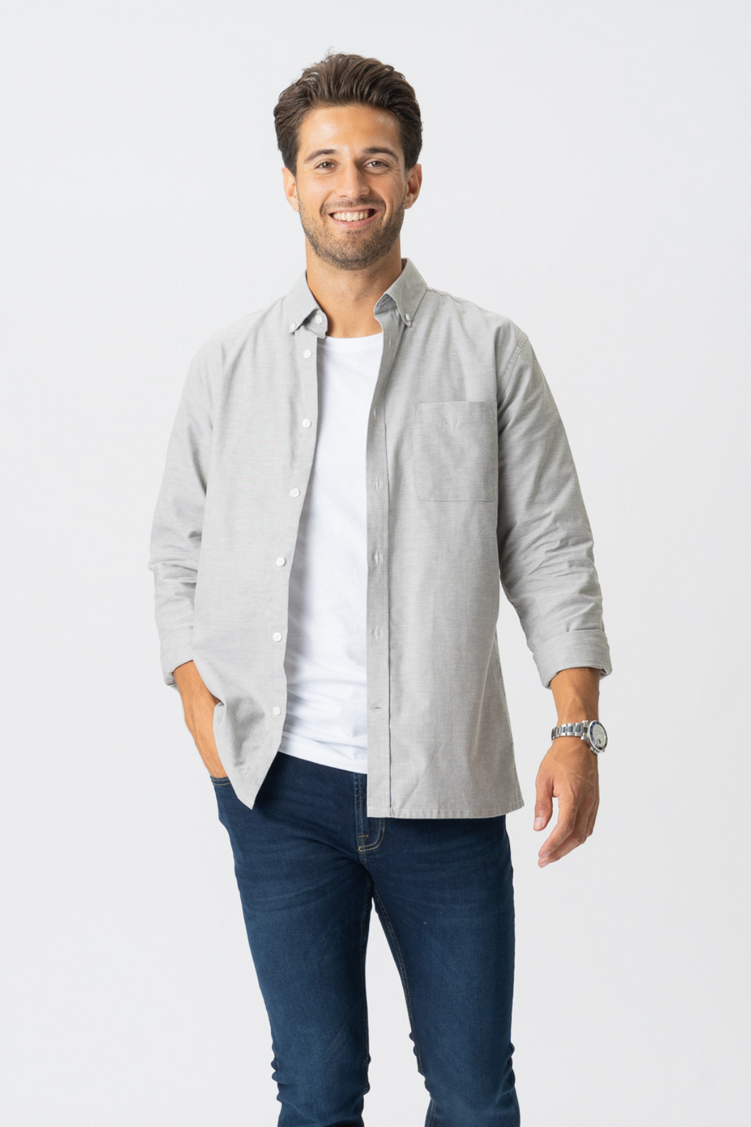 L'originale Performance Shirt Oxford - Melange grigio