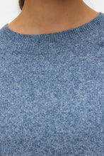 Carregar imagem no visualizador da galeria, Doffy O-Neck Blouse - Dark Denim w. White Melange
