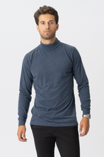 Load image into Gallery viewer, Roll collar sweater - Heather blue
