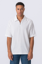 Load image into Gallery viewer, Enzo Short Sleeve Half Zip - White
