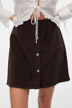 Load image into Gallery viewer, Etta Short Cord Skater Skirt - Chocolate Torte
