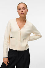 Carica l'immagine nel visualizzatore di Gallery, Gold V-Neck Contrast Cardigan - Birch W. Black

