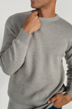 Load image into Gallery viewer, Crewneck Knit Sweater - Light Grey
