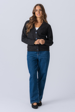 Load image into Gallery viewer, Knitted Cardigan - Dark Grey Melange
