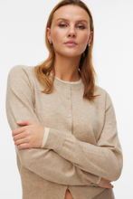 Load image into Gallery viewer, Wonderful O-Neck Cardigan - Silver Mink Melange w. Birch
