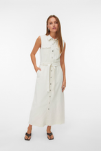 Load image into Gallery viewer, Molly Ank Denim Dress - Ecru
