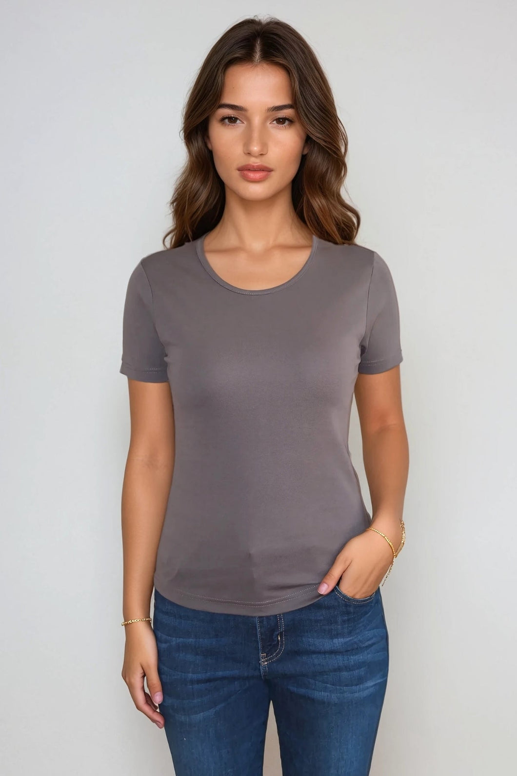 Basic Tight T-shirt - Grey