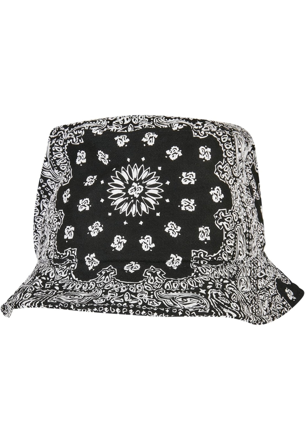 Bandana Print Bucket Hat - Black