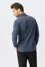 Load image into Gallery viewer, Roll collar sweater - Heather blue
